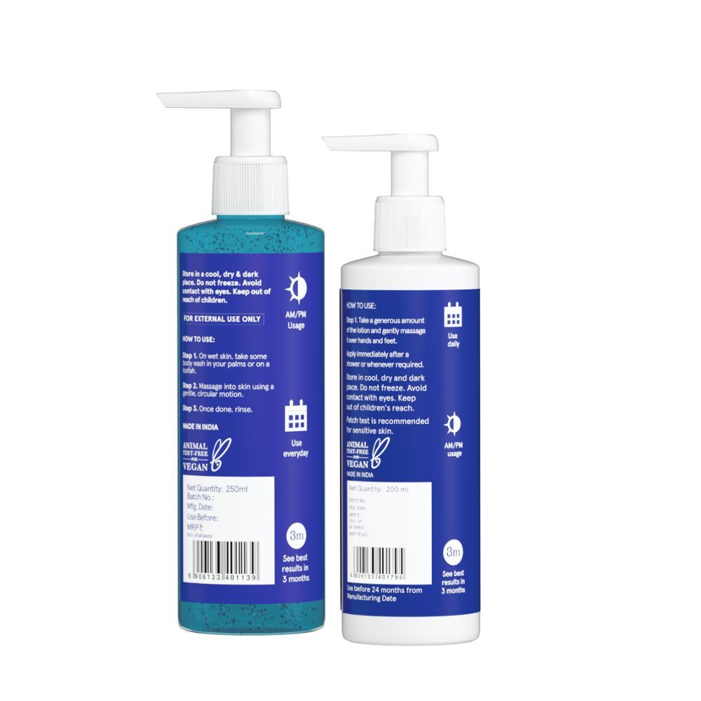 1% Salicylic Acid Body Wash + 5% Lactic Acid Body Lotion - Helps Prevent Body Acne