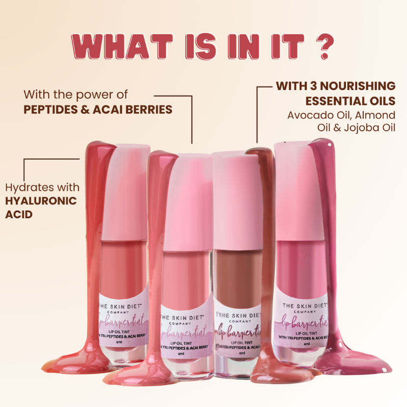 Lip Barrier Tint High Shine Gloss Oil For Dry & Pigmented Lips - Pink Affair