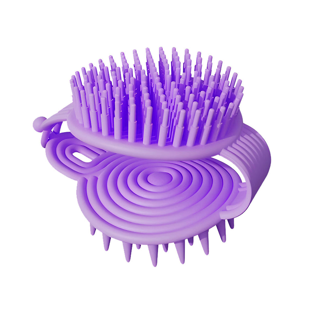 2 in 1 Bath and Shampoo Brush Double Sided Silicone Body Scrubber Scalp Massager Exfoliator