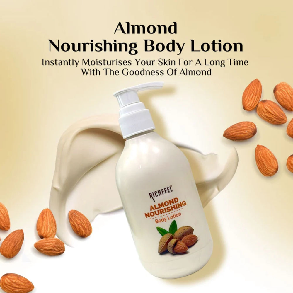 Almond Body Lotion with 2X Almond Oil for Deep Moisturization & Smooth, Healthy Skin