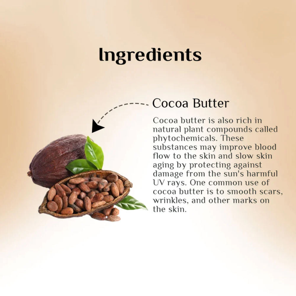 Cocoa Butter Lotion - 48hr Moisturizing with 100% Cocoa & Shea Butter for Restored Glow