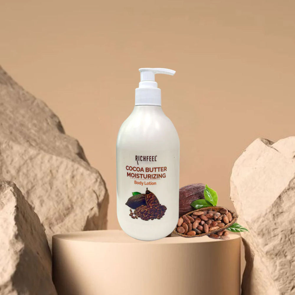 Cocoa Butter Lotion - 48hr Moisturizing with 100% Cocoa & Shea Butter for Restored Glow
