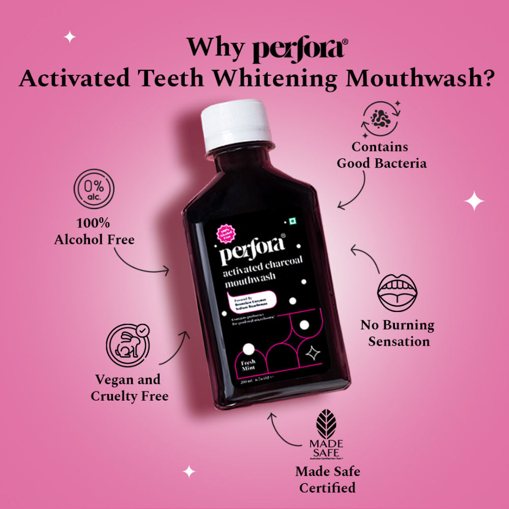 Alcohol Free Teeth Whitening Mouthwash (Activated Charcoal)