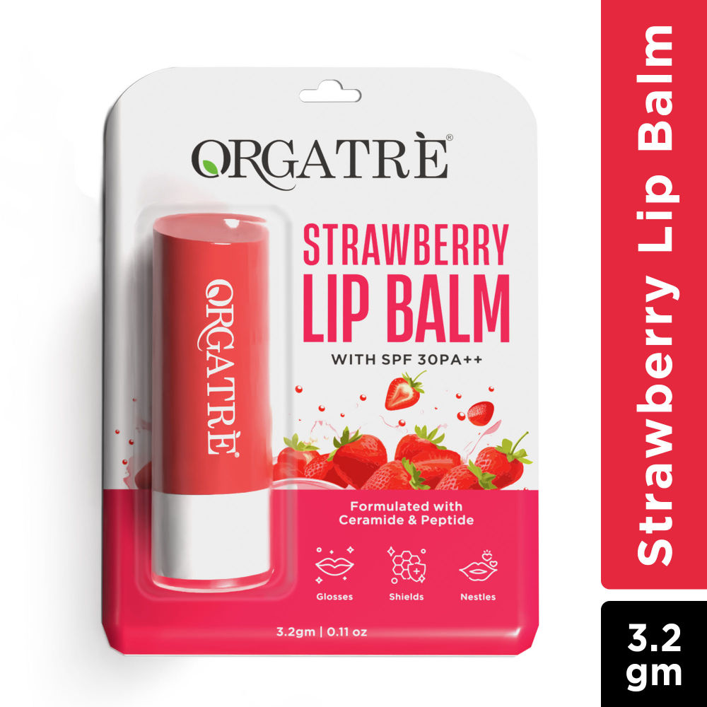 Strawberry Lip Balm With Spf30, Ceramide & Peptide For Dark, Pigmented, Dry & Chapped Lips
