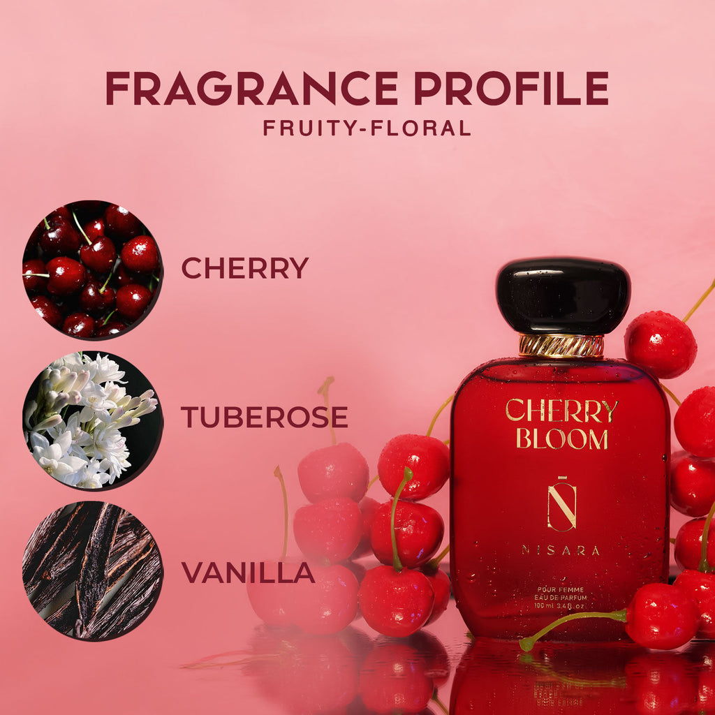 Cherry Bloom -Perfume For Women,Eau De Parfum,Long Lasting Fruity Floral Fragrance