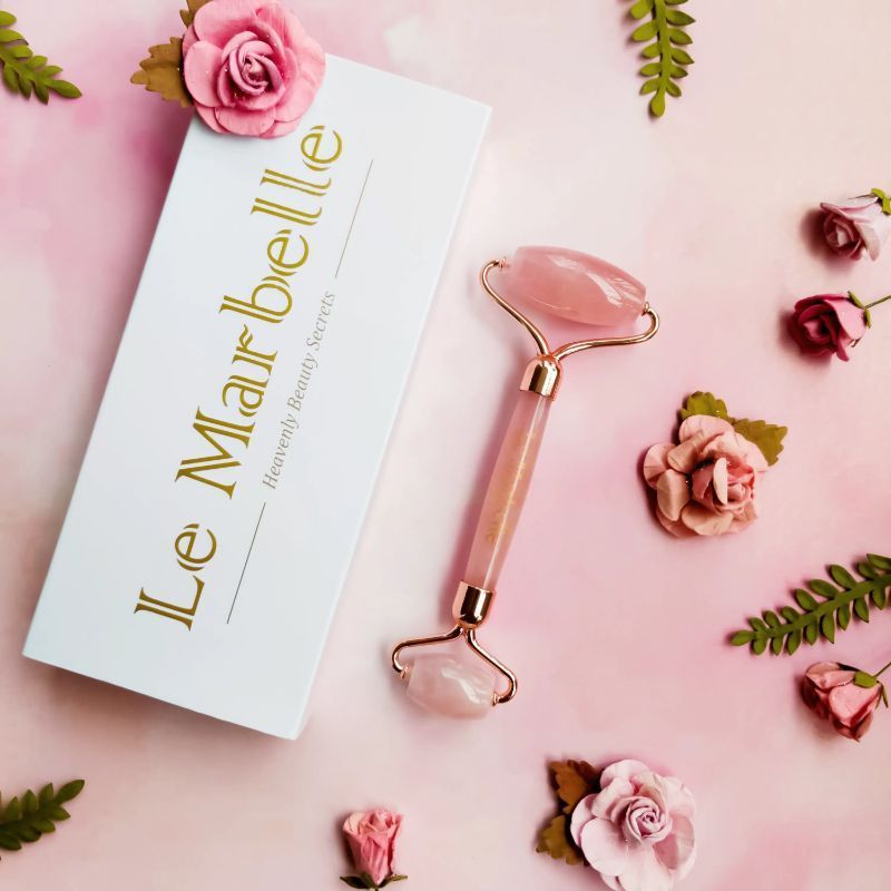 Rose Quartz Roller Face Massager Face Roller For Face, Neck Glow & Skin Brightening