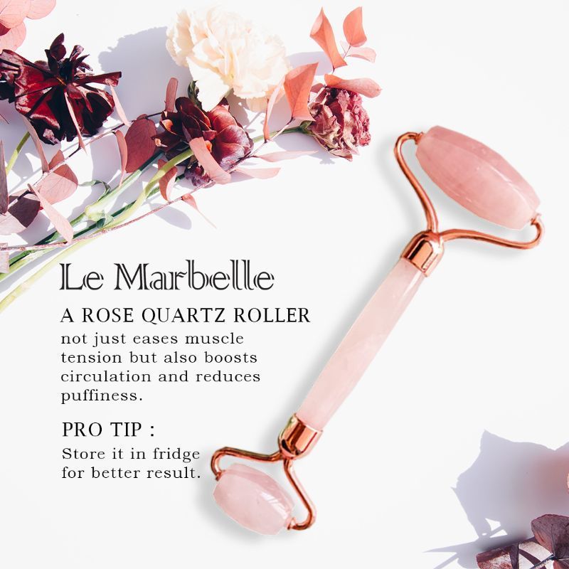 Rose Quartz Roller Face Massager Face Roller For Face, Neck Glow & Skin Brightening