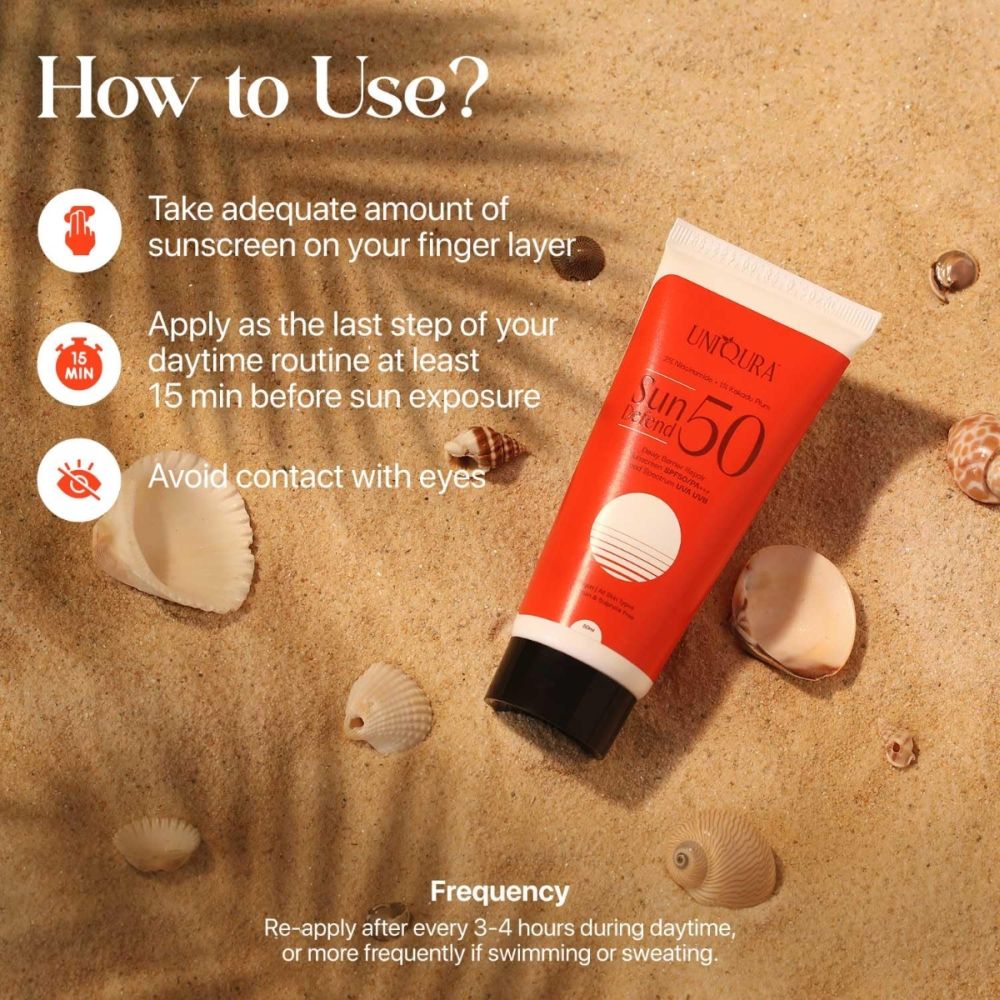 SPF 50 PA+++ Sunscreen with 2% Niacinamide & Hyaluronic Acid | No White Cast for Men & Women