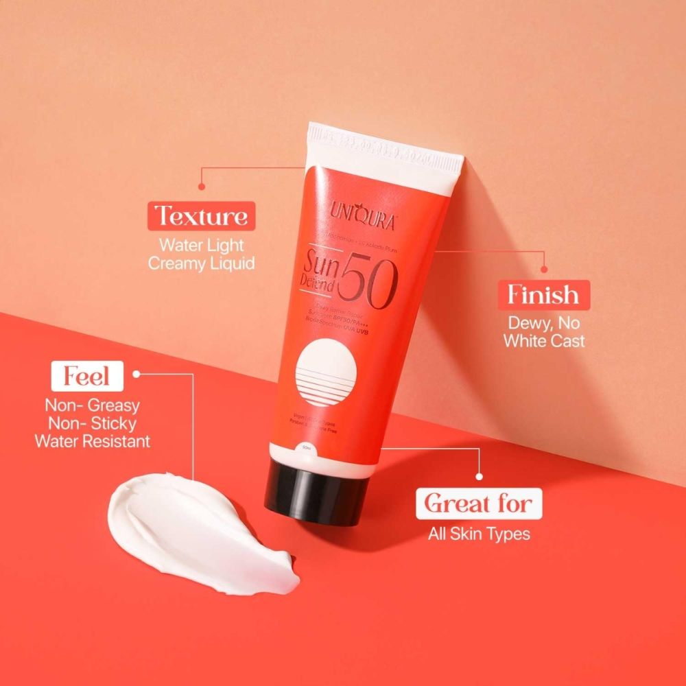 SPF 50 PA+++ Sunscreen with 2% Niacinamide & Hyaluronic Acid | No White Cast for Men & Women