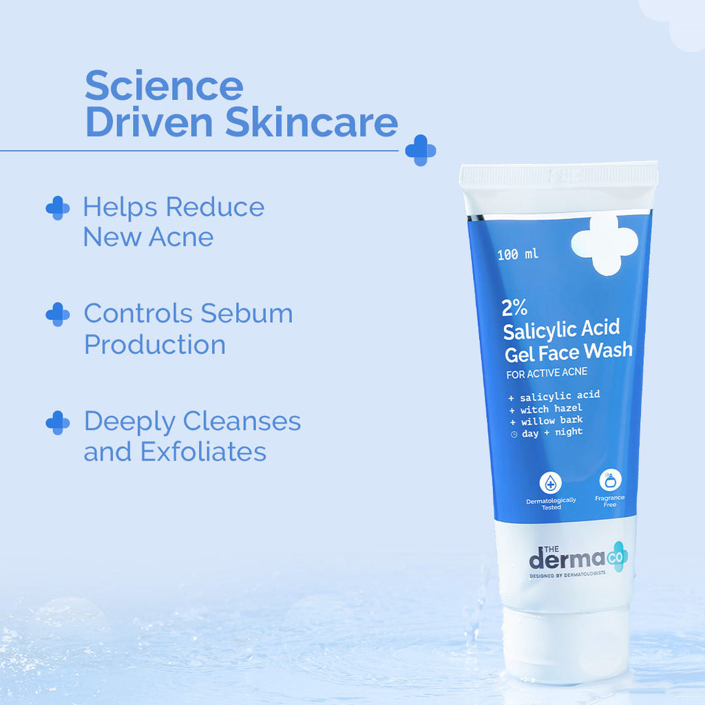2% Salicylic Acid Gel Face Wash for Oily Skin with Salicylic Acid & Witch Hazel