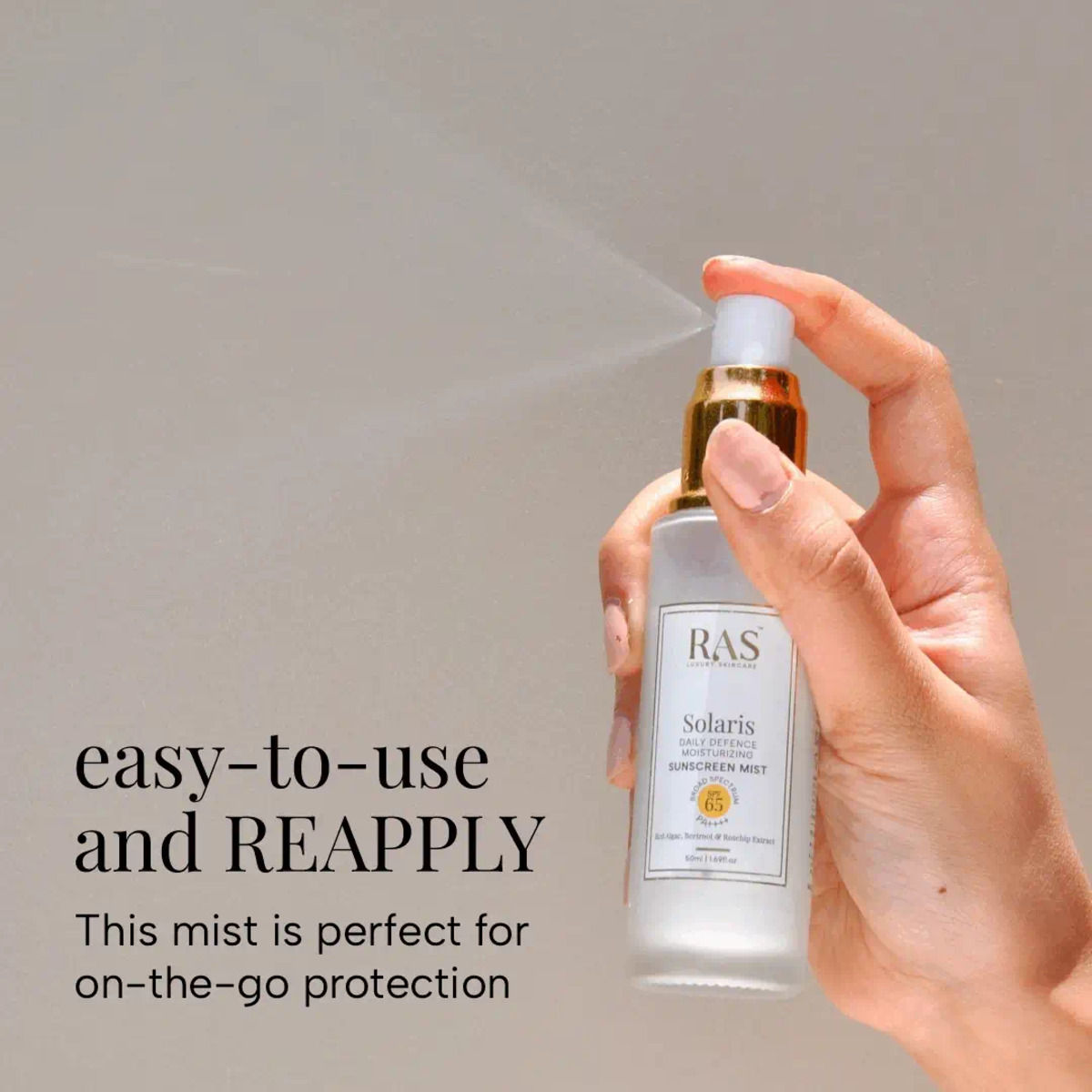 Solaris Daily Defence Moisturizing Sunscreen SPF 65 PA++++ Mist