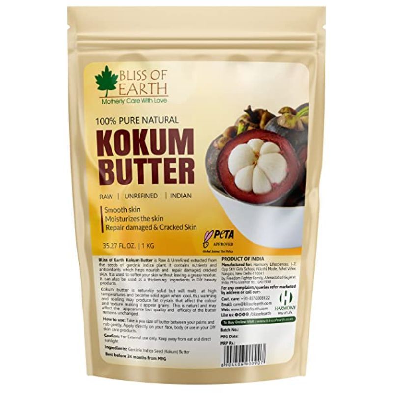 100% Pure Natural Kokum Butter Refill Pack - Raw & Unrefined - 1000 g