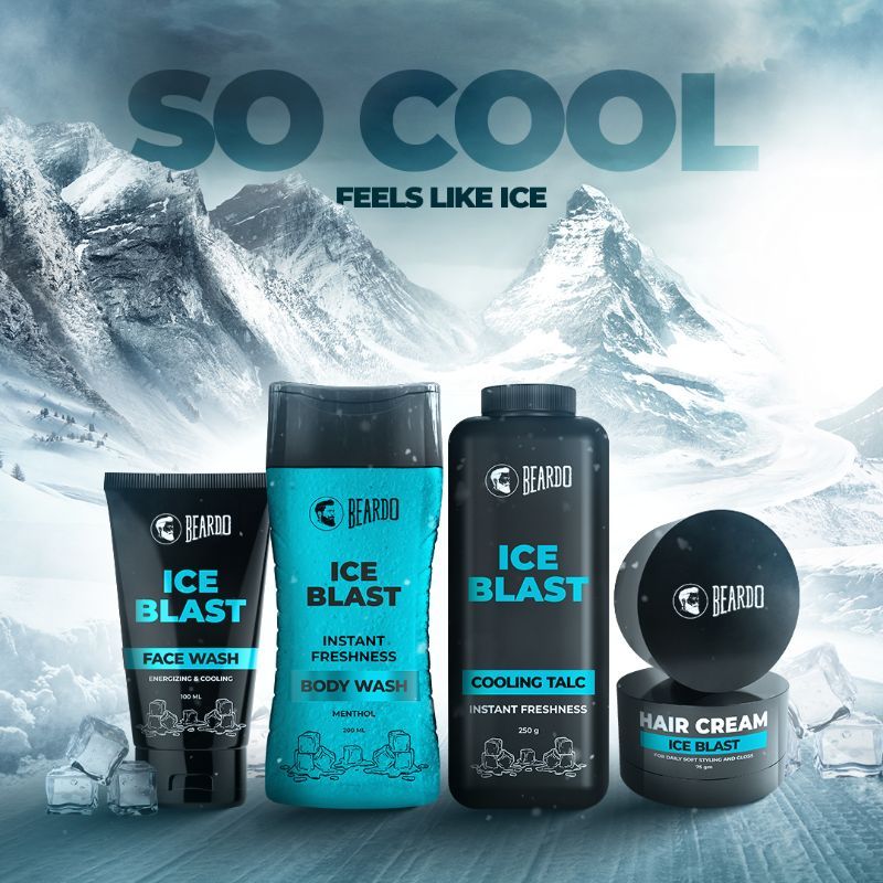 Ice Blast Cooling Talc Menthol talcum powder for men INSTANT ICY cool freshness