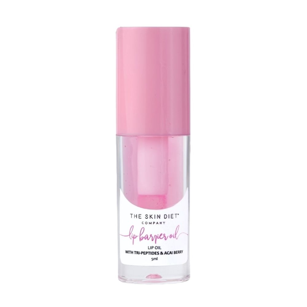 Lip Barrier Oil Clear Gloss with Peptides Hydrates, For Dry & Pigmented Lips