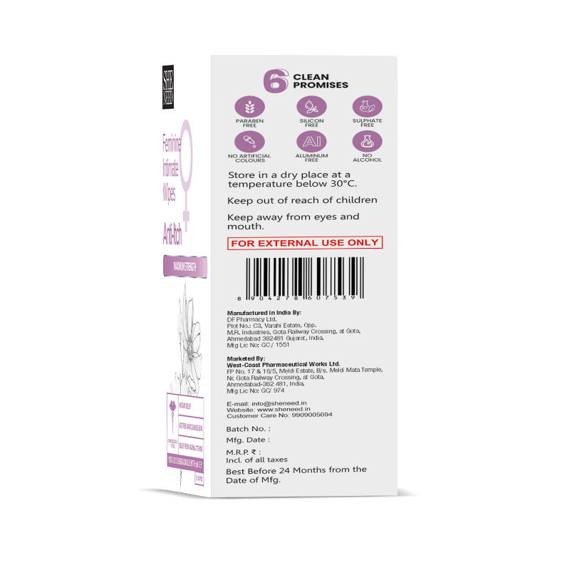 Feminine Anti-Itch Intimate Wipes