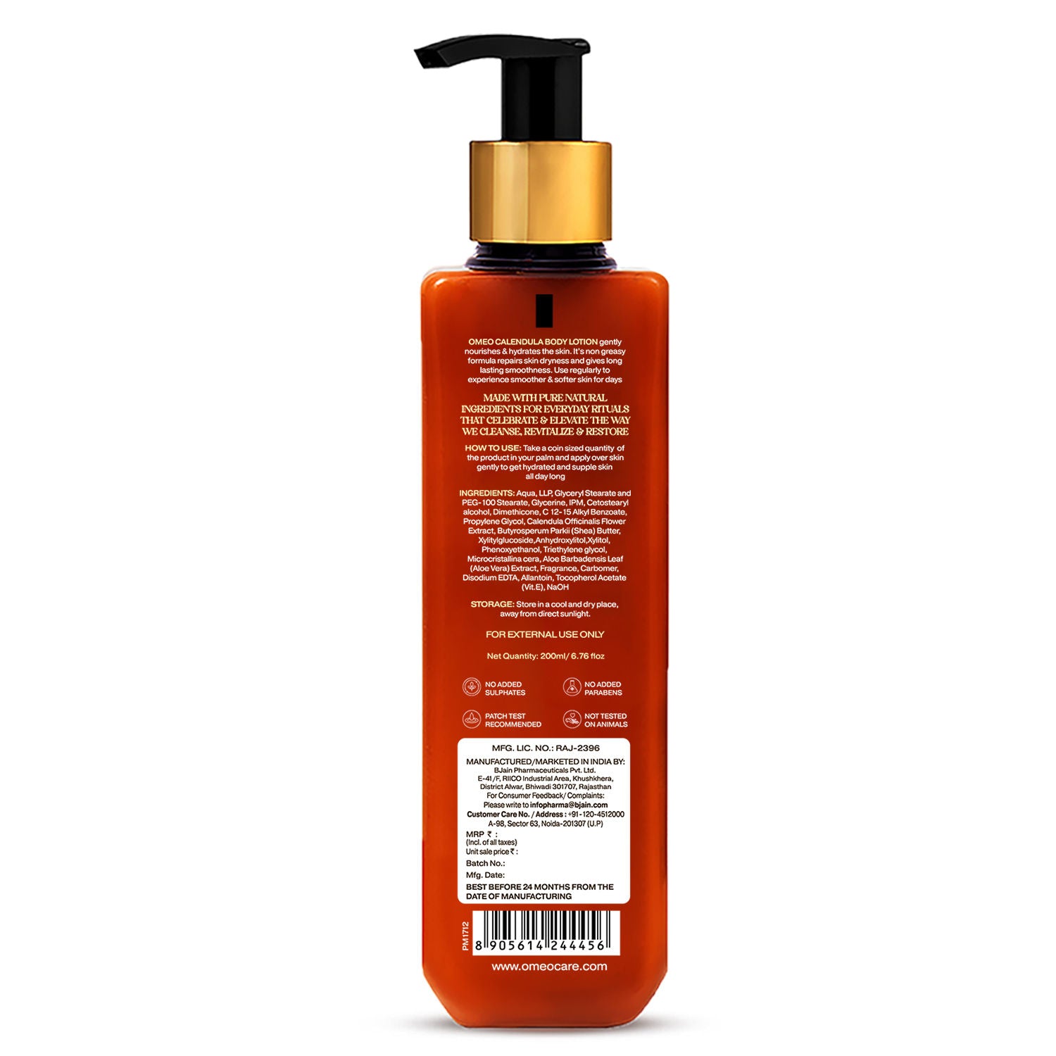 Calendula Body Lotion with Vitamin E, Aloe Vera & Shea Butter