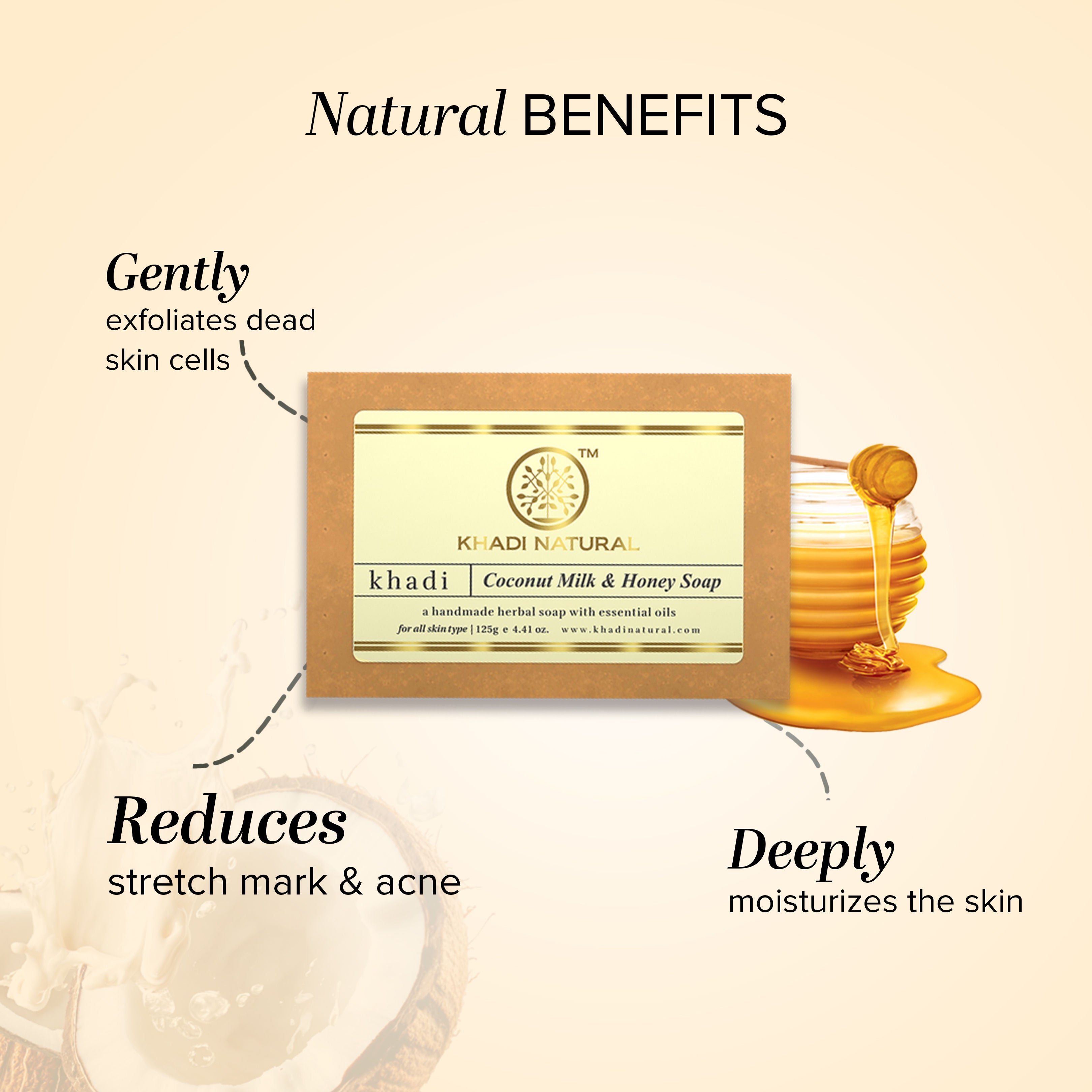 Coconut Milk & Honey Handmade Soap Remove Acne & Stretch Marks