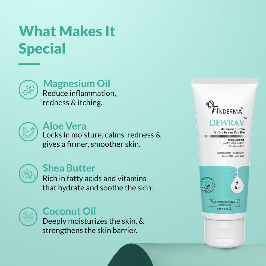 Dewrav Moisturizing Cream for Face & Body with Shea Butter For Dry to Very Dry Skin