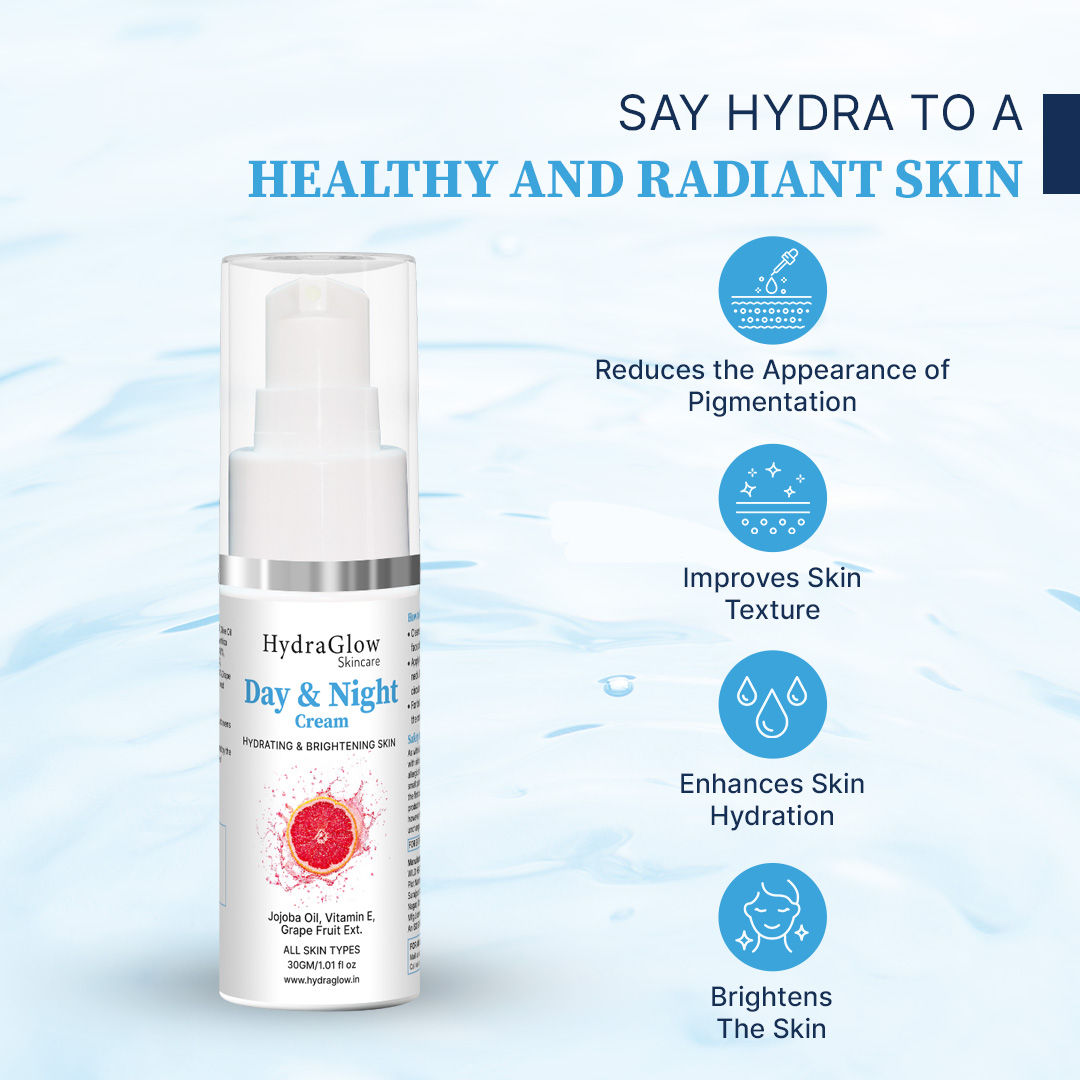 Hydra Glow Skincare Day & Night Hydrating Skin Brightening Cream