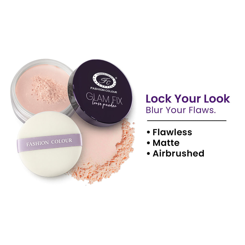 Glam Fix Loose Powder For Face Makeup - Deep Medium