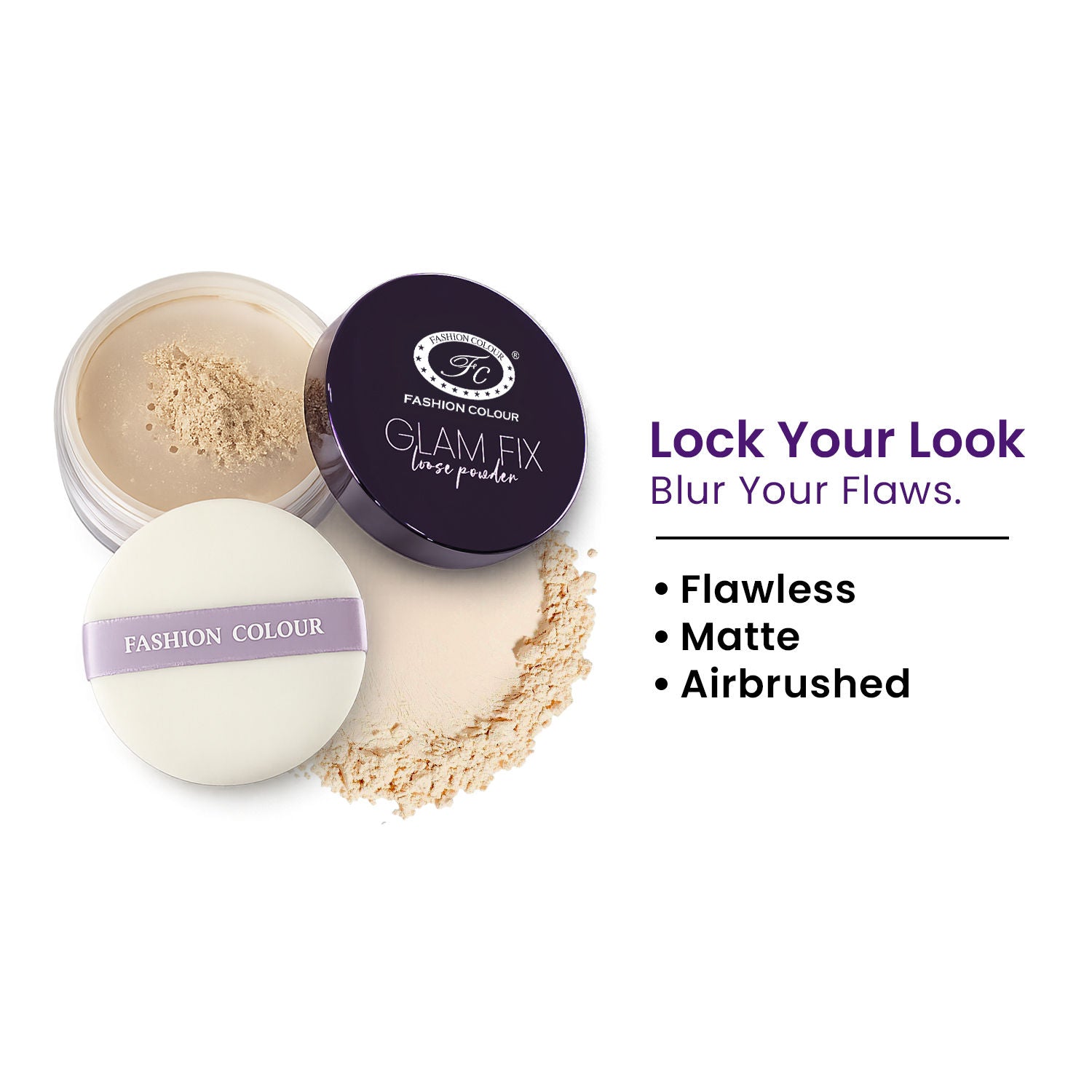 Glam Fix Loose Powder For Face Makeup - Soft Sand