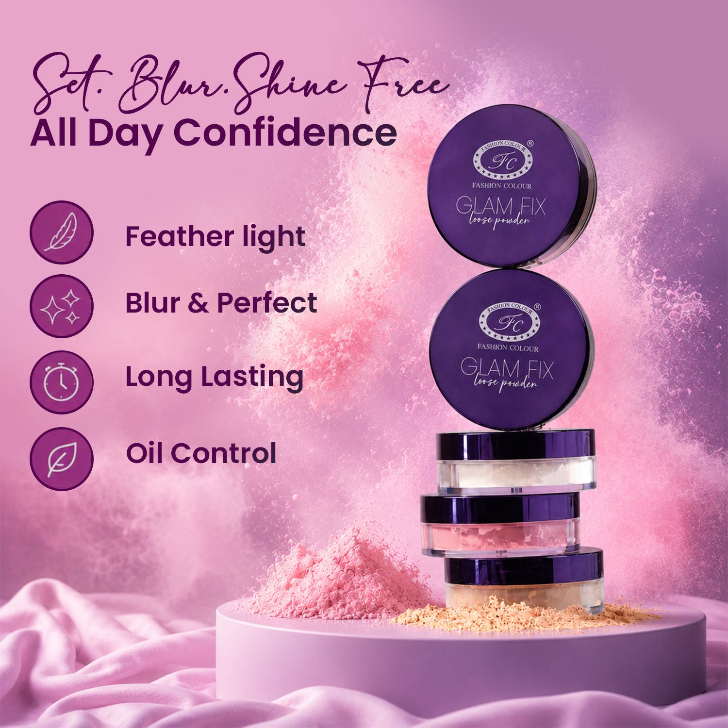Glam Fix Loose Powder For Face Makeup