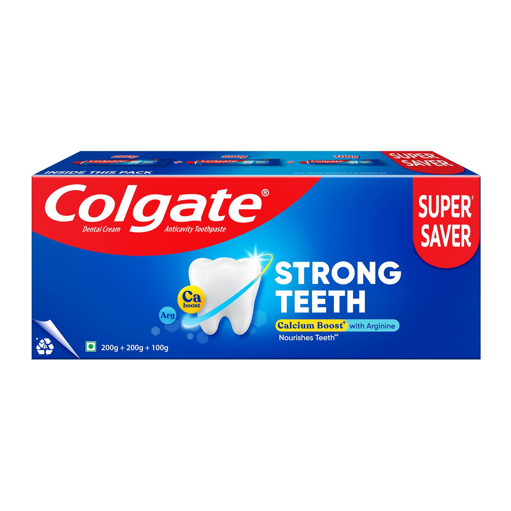 Strong Teeth Cavity Protection Toothpaste with Calcium Boost (Saver Pack)