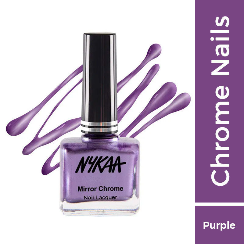 Nykaa Metallic Chrome Long Lasting Nail Enamel - Purple Galaxy 178