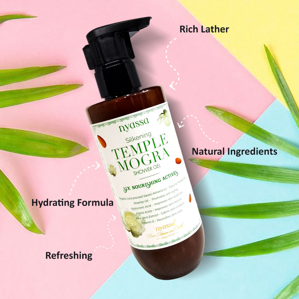 Silky And Relaxing Temple Mogra Shower Gel With 6 Nourishing Actives