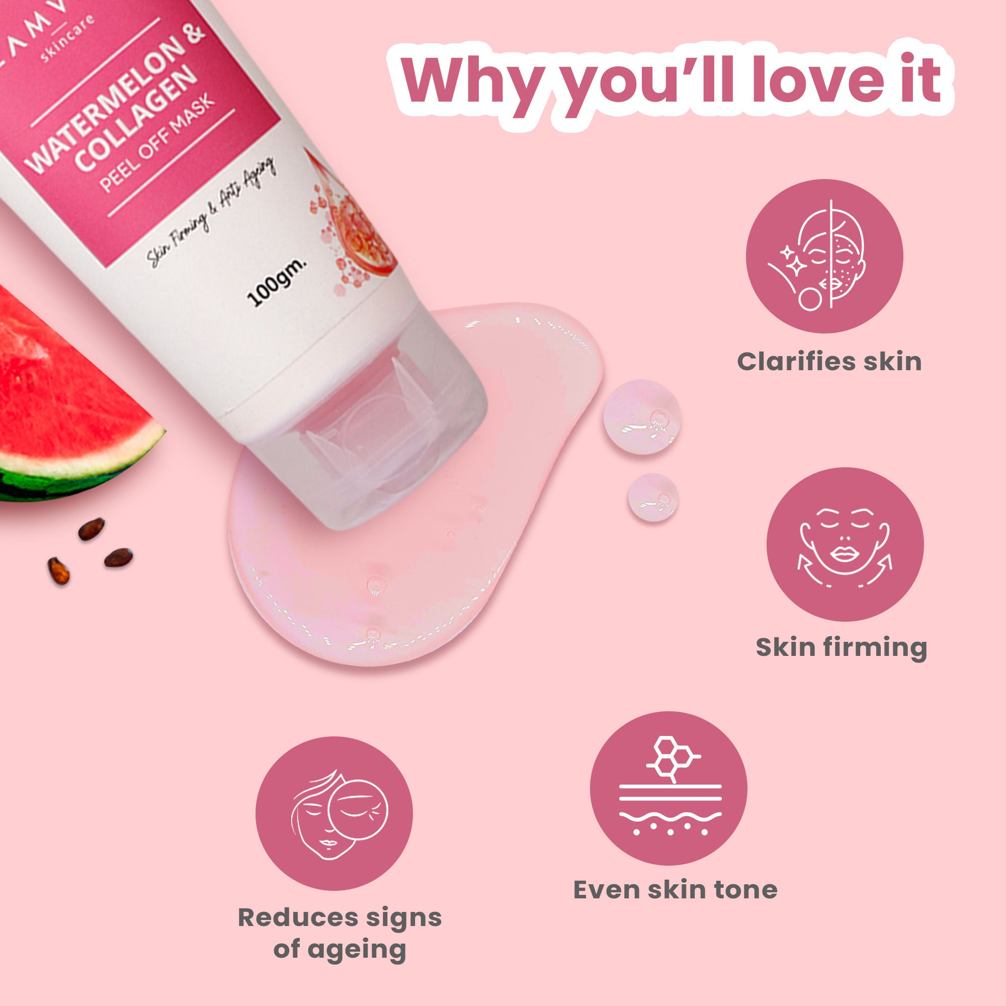 Watermelon & Collagen Skin Firming & Anti Ageing Peel Off Mask