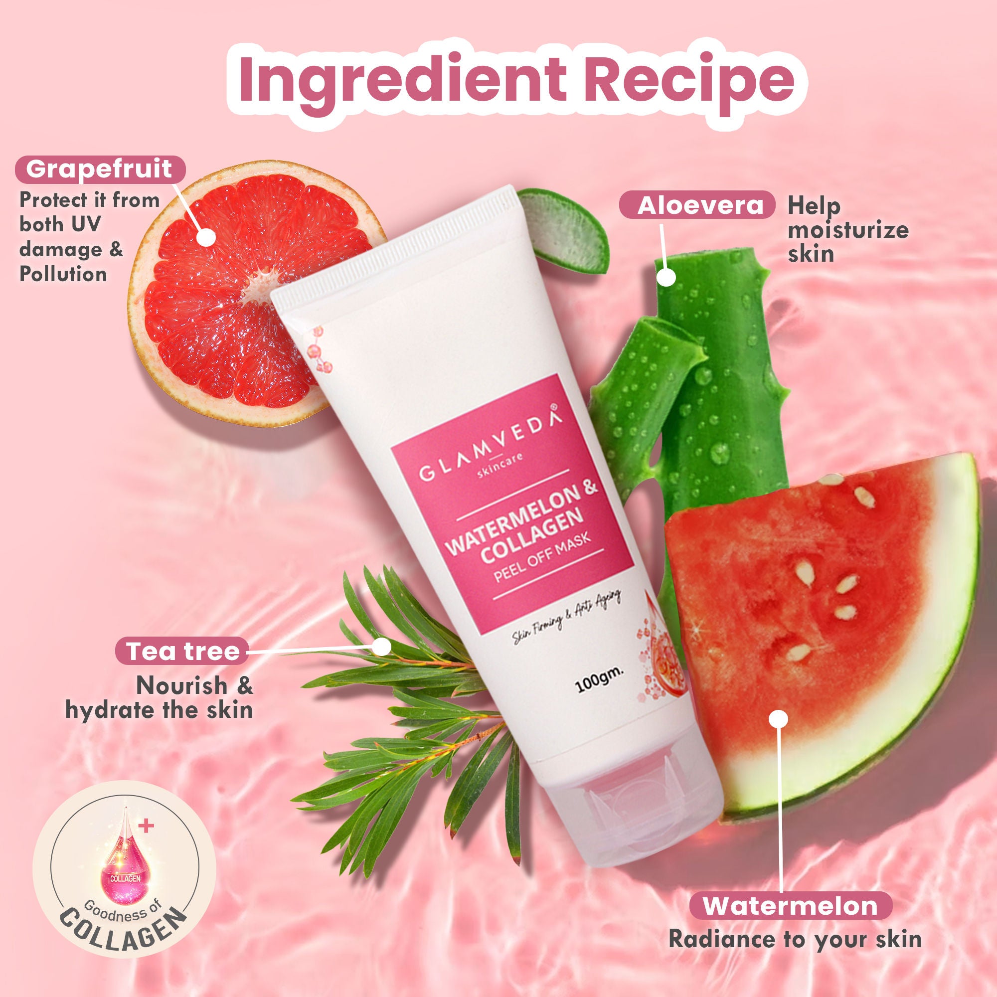 Watermelon & Collagen Skin Firming & Anti Ageing Peel Off Mask