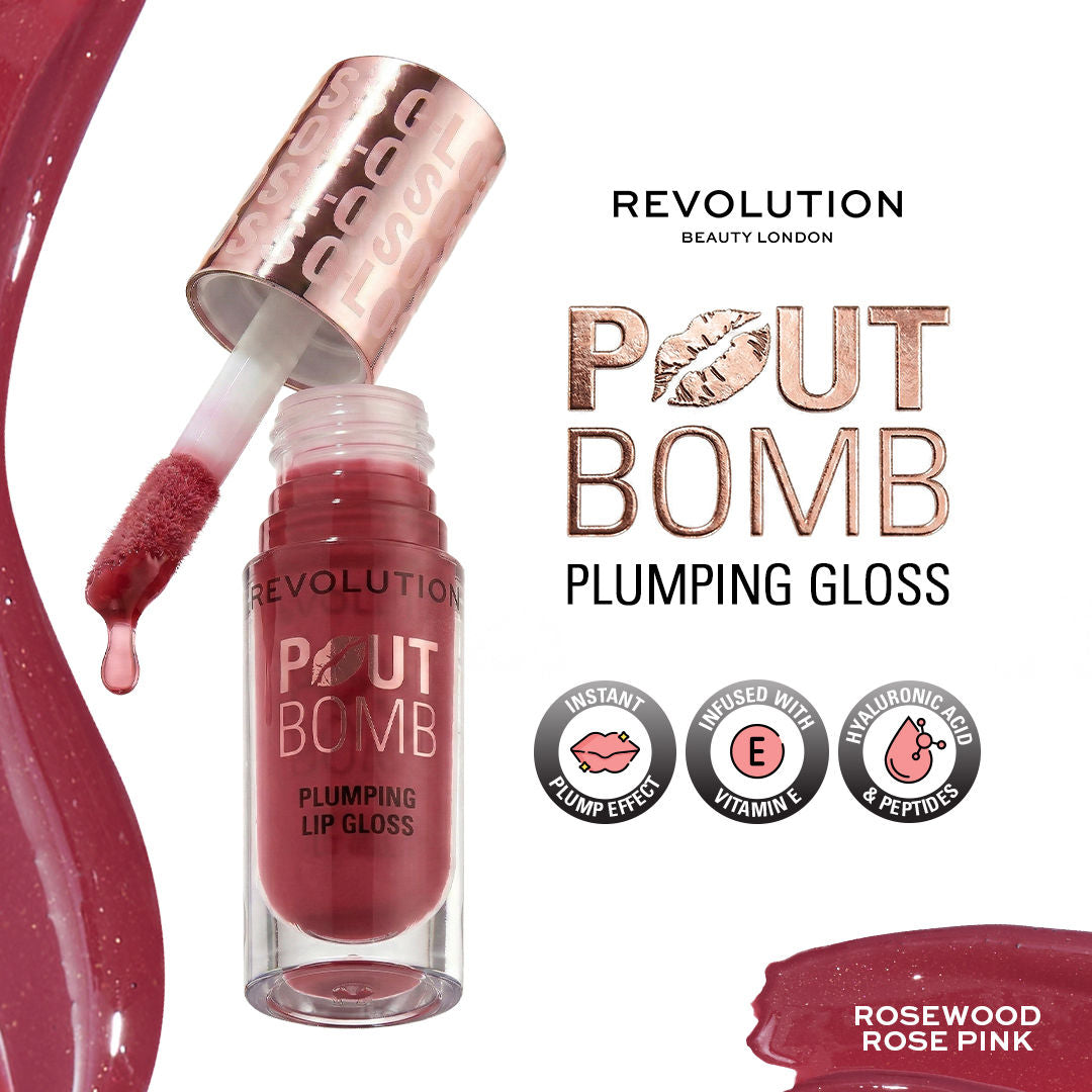 Pout Bomb Plumping Gloss - Rosewood Rose Pink