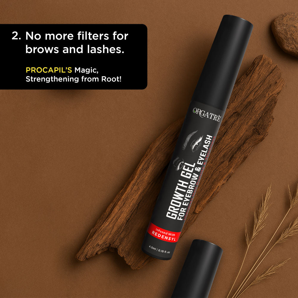 Growth Eyebrow & Eyelash Gel for Women - Redensyl-Infused for Thicker, Fuller Brows & Lashes