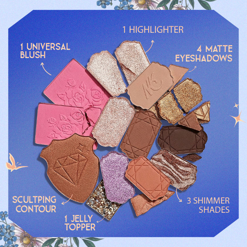 X Bridgerton Face & Eye Multi-Texture Eyeshadow Blush & Contour Palette