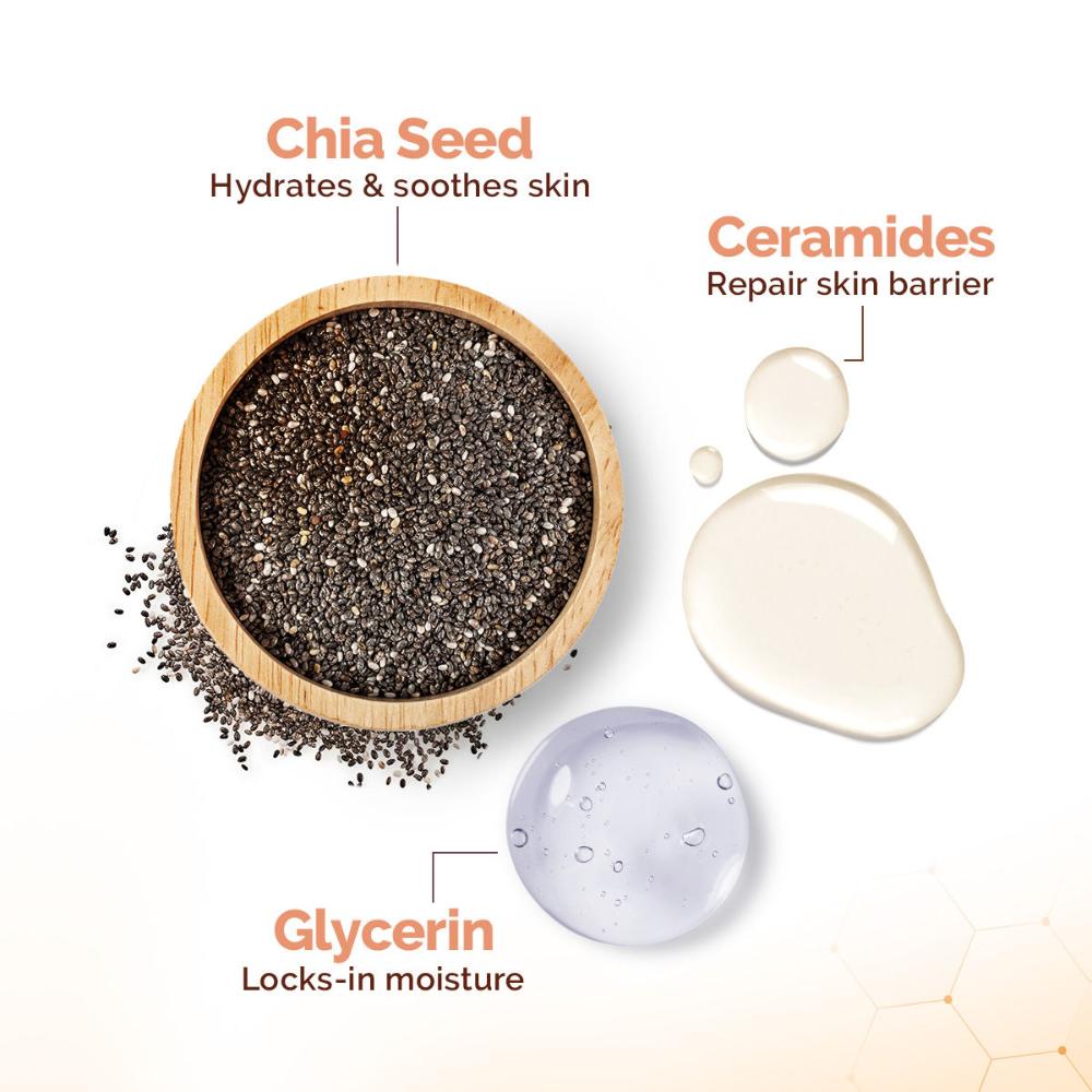 Chia Seed and Ceramides Oil-Free Face Wash for a Hydrated Glow