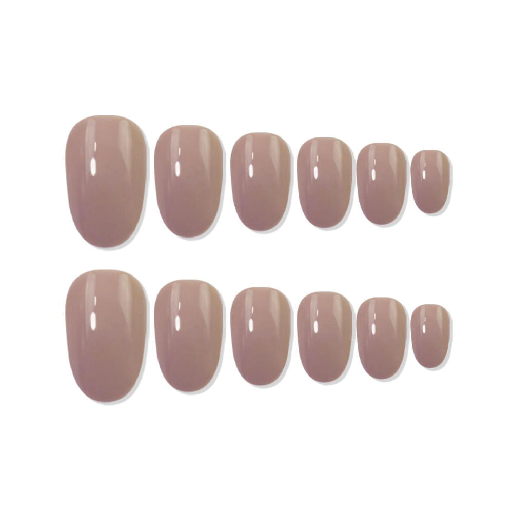 Reusable Oval Press On Nails - Nude