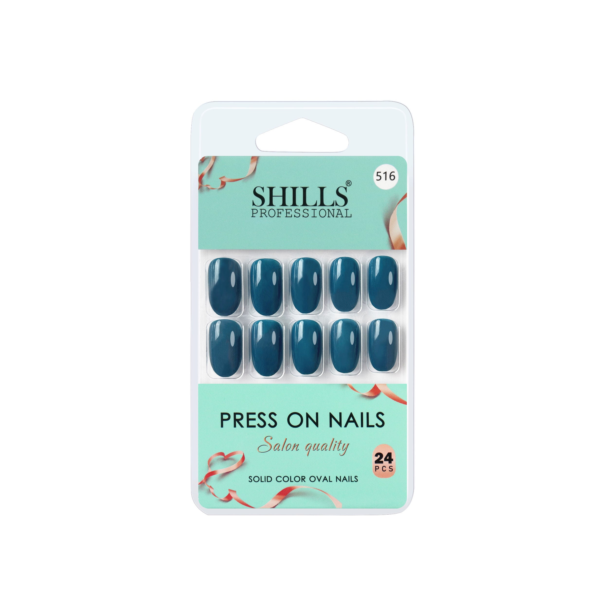 Reusable Oval Press On Nails - Turquoise