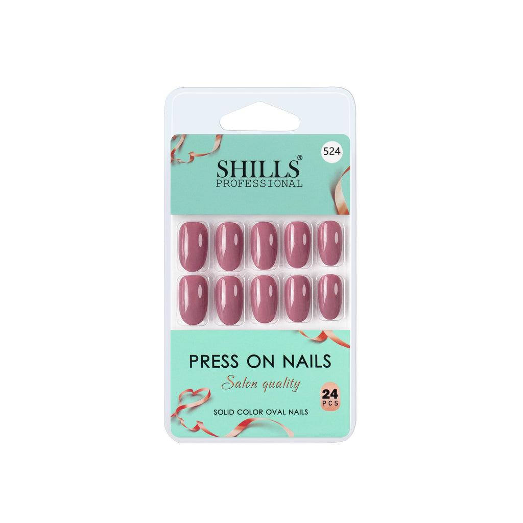 Reusable Oval Press On Nails - Pink