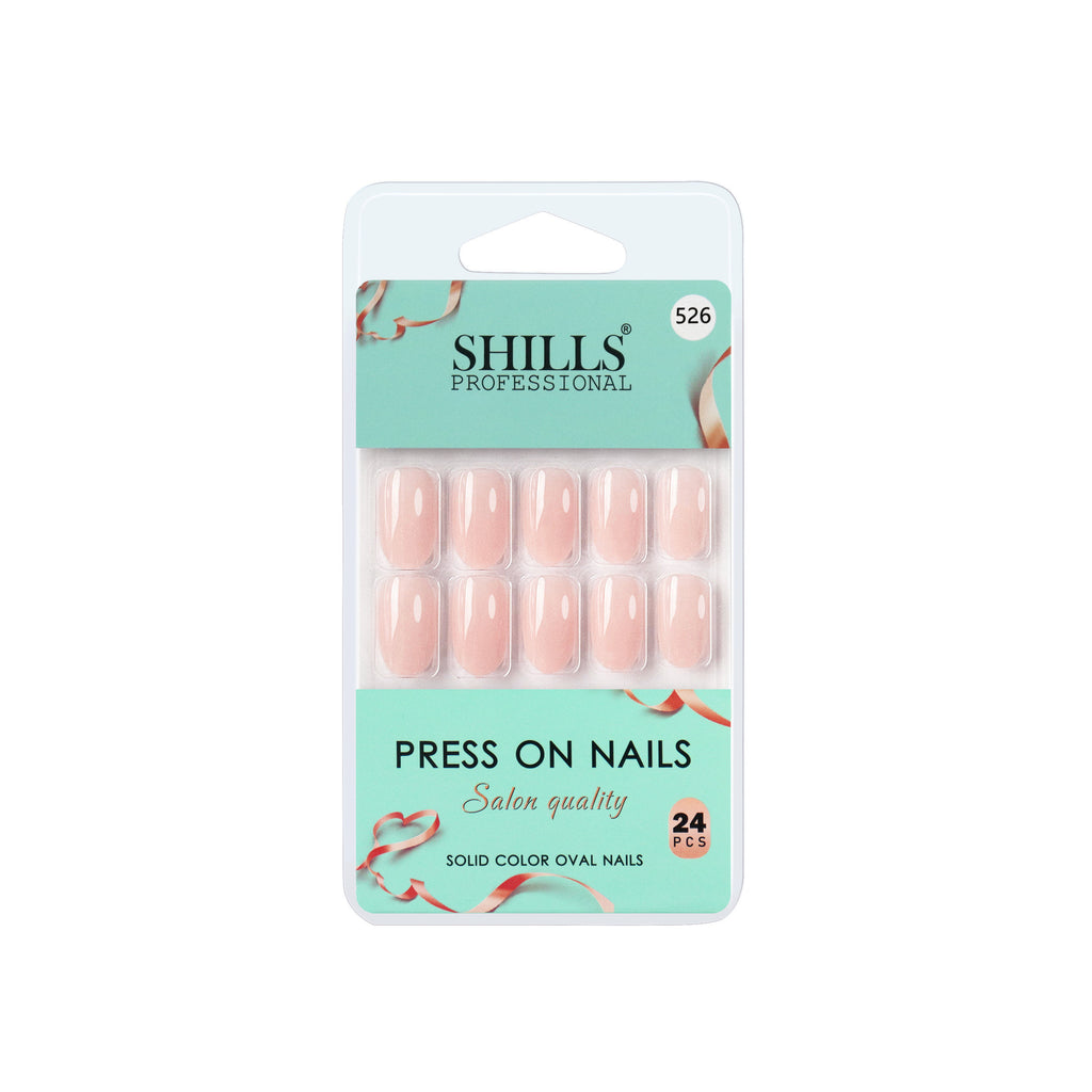 Reusable Oval Press On Nails - Beige