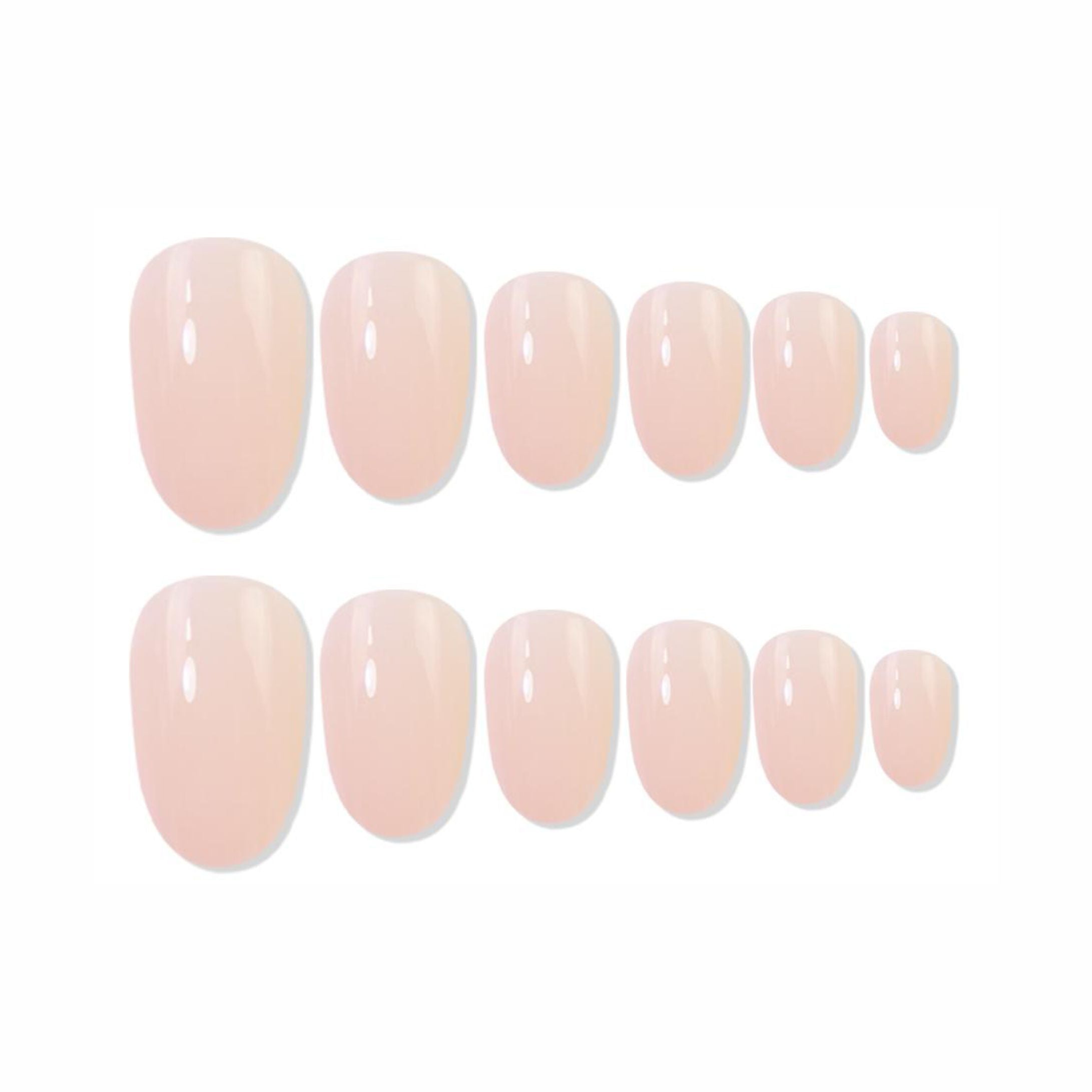 Reusable Oval Press On Nails - Beige