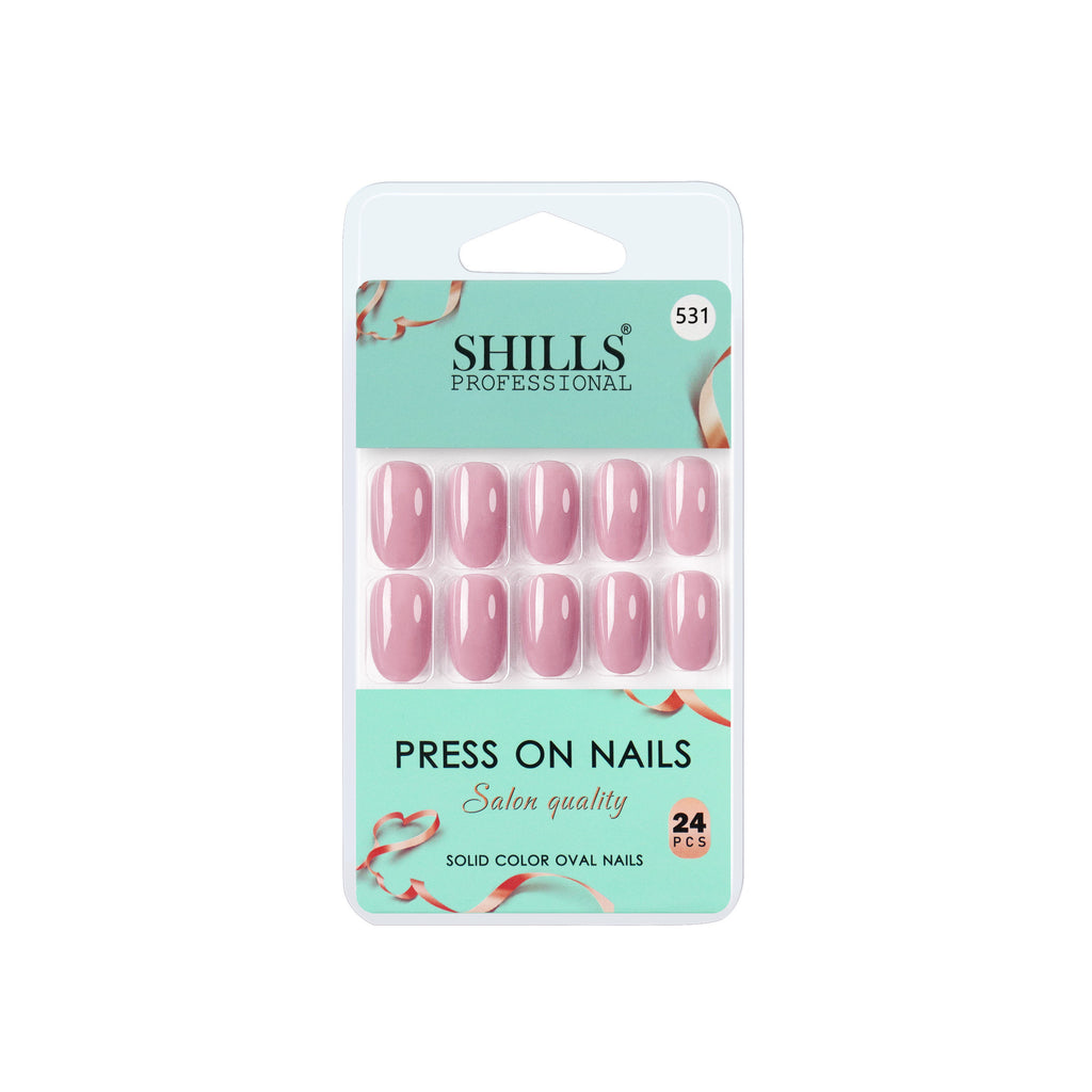 Reusable Oval Press On Nails - Pink