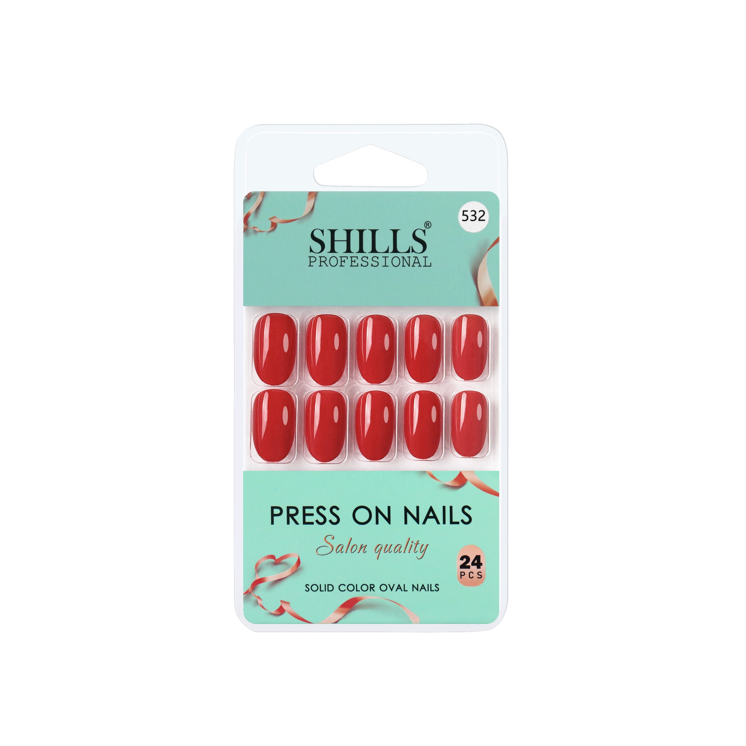 Reusable Oval Press On Nails - Red