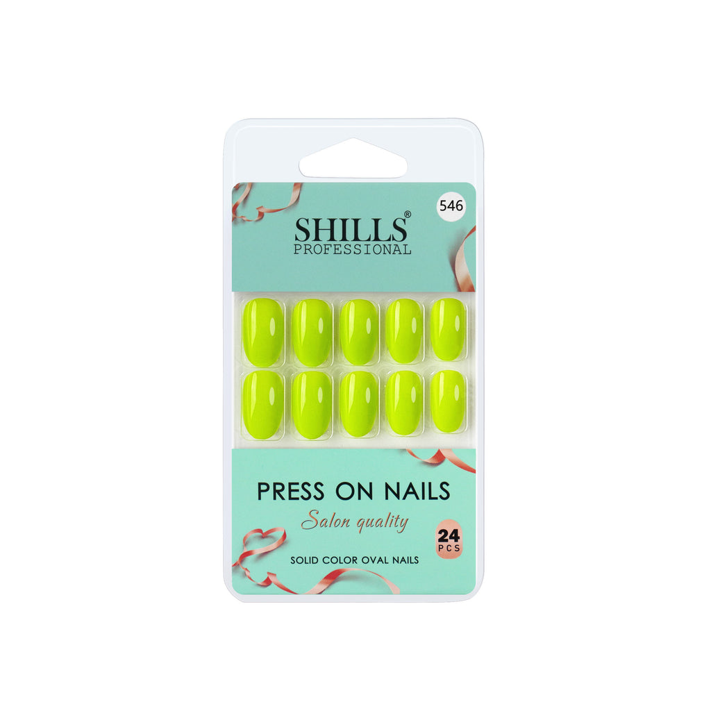 Reusable Oval Press On Nails - Green
