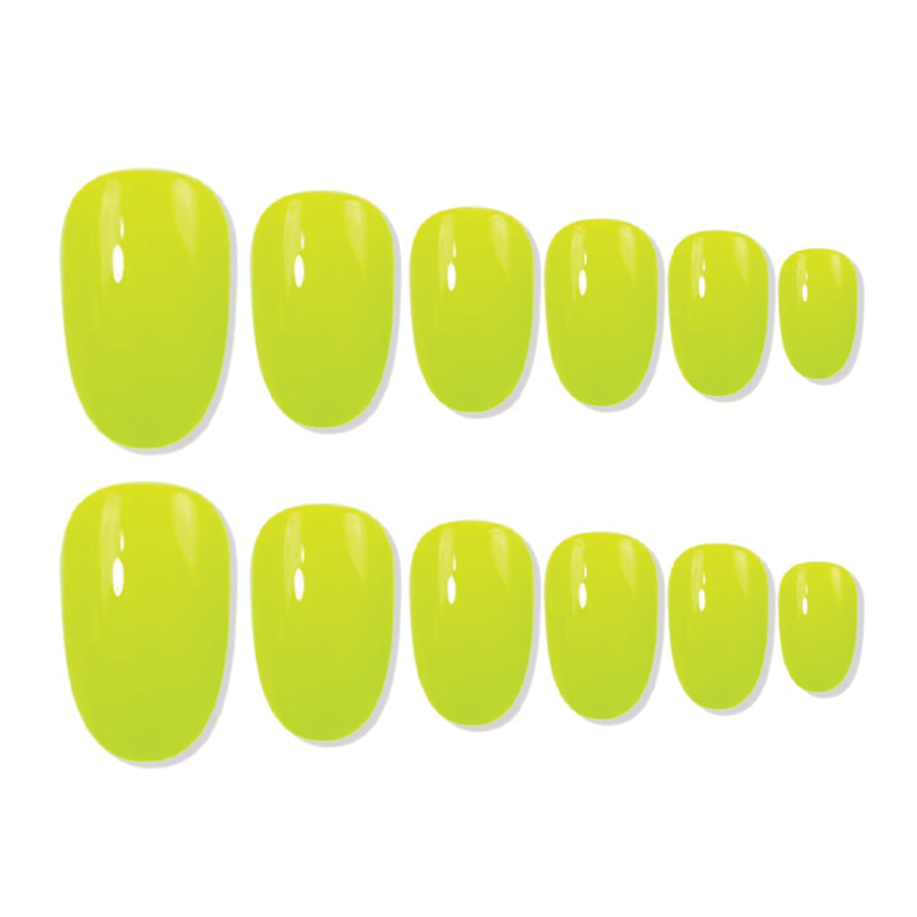 Reusable Oval Press On Nails - Green