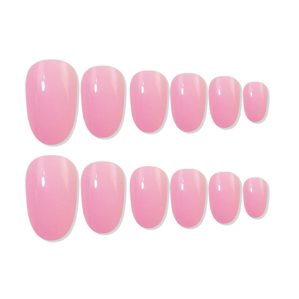 Reusable Oval Press On Nails - Pink