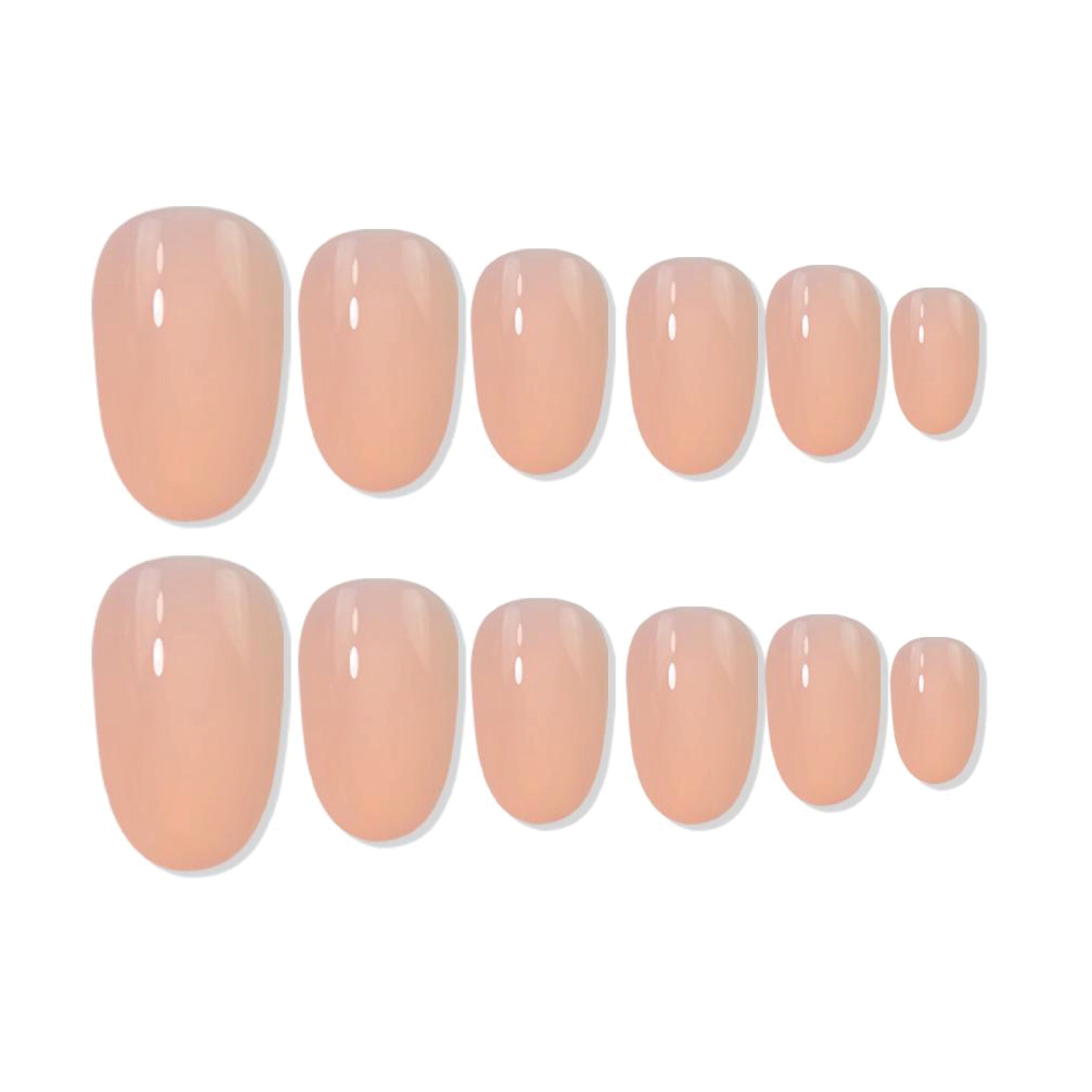 Reusable Oval Press On Nails - Beige