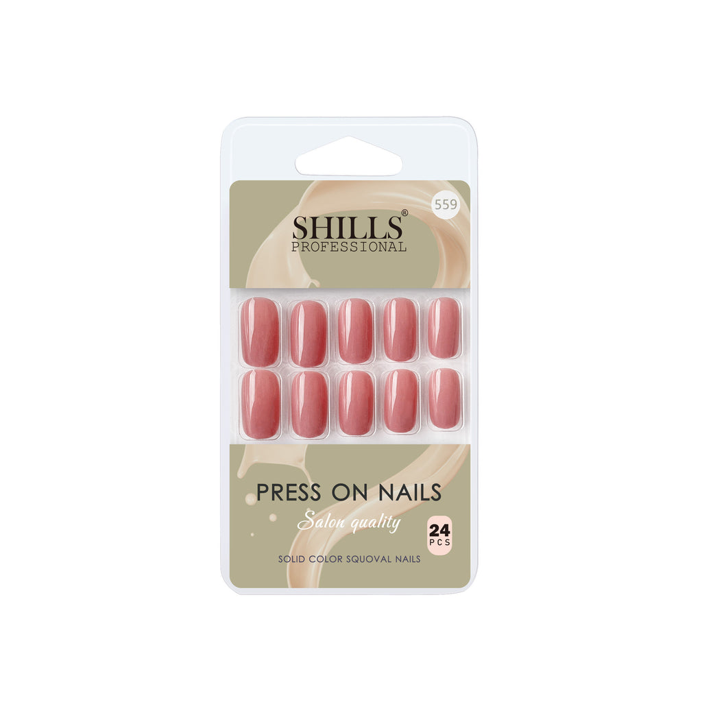 Reusable Square Press On Nails - Peach
