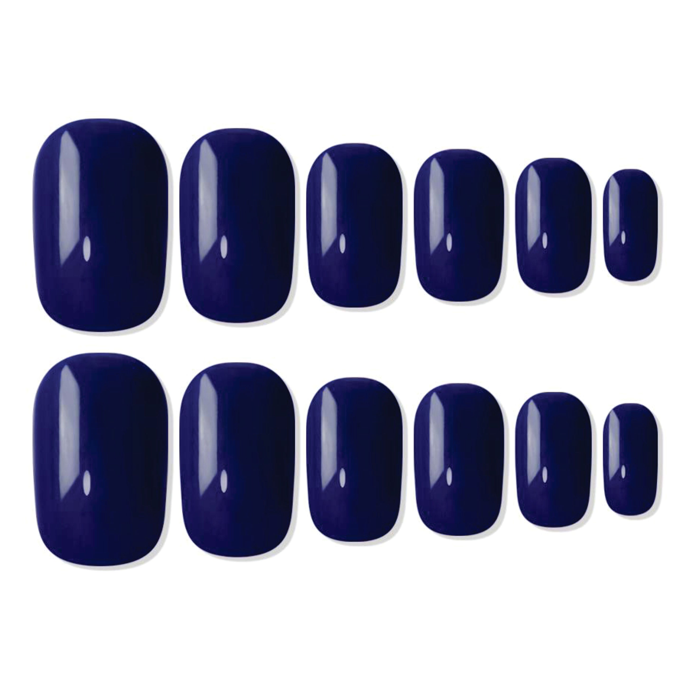 Reusable Square Press On Nails - Blue