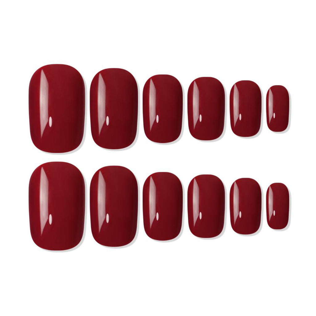 Reusable Square Press On Nails - Maroon
