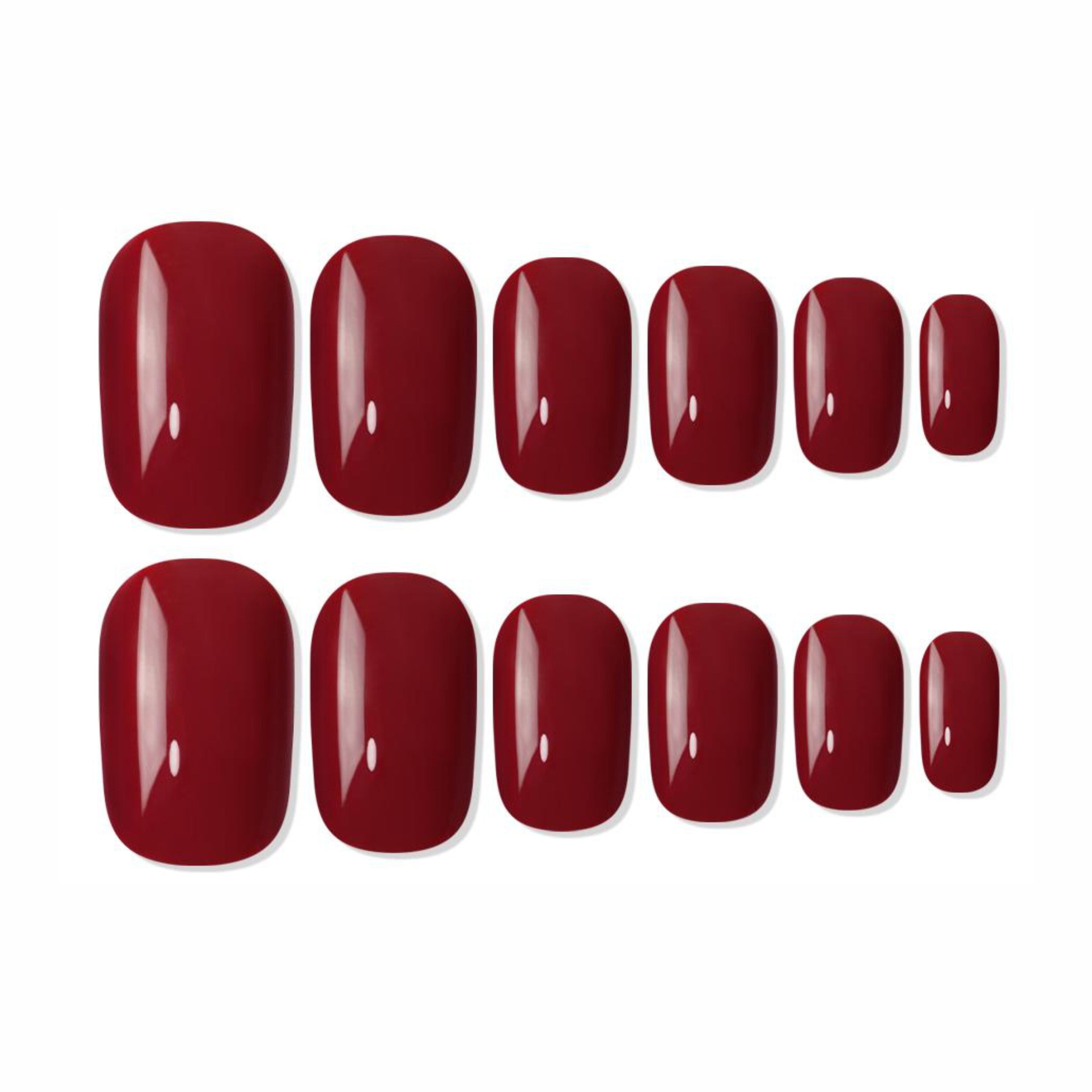 Reusable Square Press On Nails - Maroon